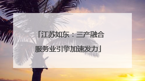 江苏如东：三产融合 服务业引擎加速发力