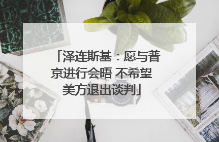 泽连斯基：愿与普京进行会晤 不希望美方退出谈判