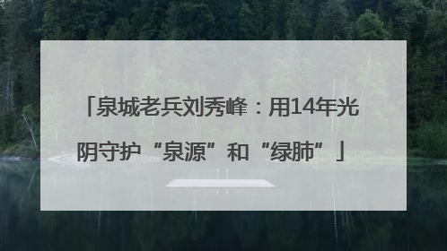 泉城老兵刘秀峰：用14年光阴守护“泉源”和“绿肺”