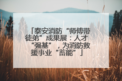 泰安消防“师傅带徒弟”成果展：人才“强基”，为消防救援事业“蓄能”