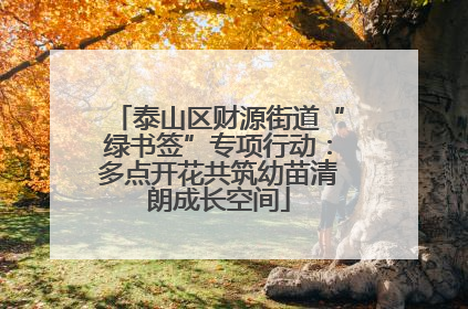 泰山区财源街道“绿书签”专项行动：多点开花共筑幼苗清朗成长空间