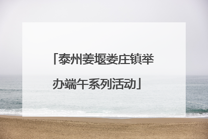 泰州姜堰娄庄镇举办端午系列活动
