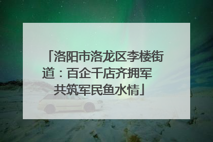 洛阳市洛龙区李楼街道：百企千店齐拥军 共筑军民鱼水情