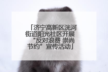 济宁高新区洸河街道阳光社区开展“反对浪费 崇尚节约”宣传活动
