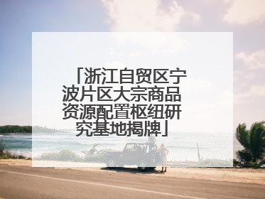 浙江自贸区宁波片区大宗商品资源配置枢纽研究基地揭牌