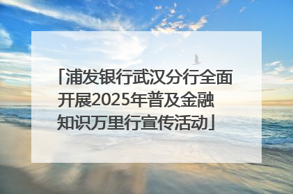 浦发银行武汉分行全面开展2025年普及金融知识万里行宣传活动