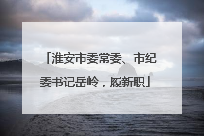 淮安市委常委、市纪委书记岳岭，履新职