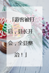 游客被打后，县长开会，全县整治！