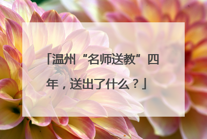 温州“名师送教”四年，送出了什么？