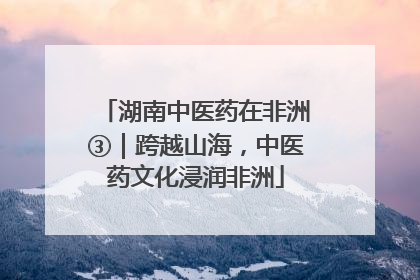 湖南中医药在非洲③｜跨越山海，中医药文化浸润非洲