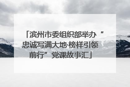 滨州市委组织部举办“忠诚写满大地·榜样引领前行”党课故事汇