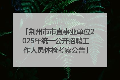 荆州市市直事业单位2025年统一公开招聘工作人员体检考察公告
