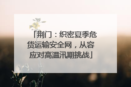 荆门：织密夏季危货运输安全网，从容应对高温汛期挑战