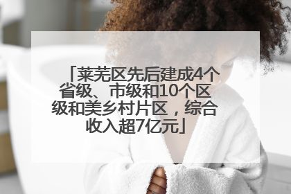 莱芜区先后建成4个省级、市级和10个区级和美乡村片区，综合收入超7亿元