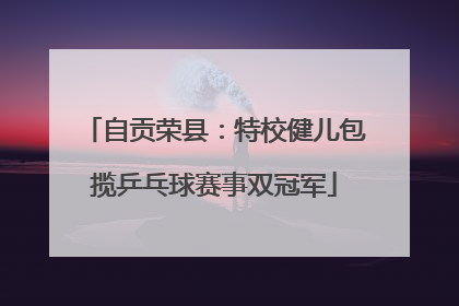 自贡荣县：特校健儿包揽乒乓球赛事双冠军