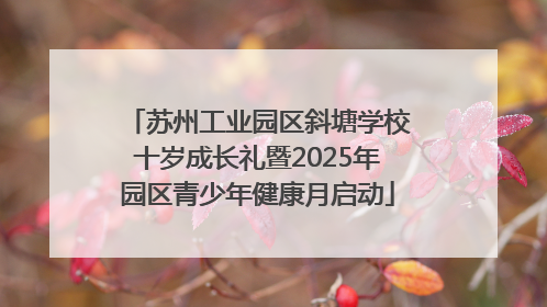 苏州工业园区斜塘学校十岁成长礼暨2025年园区青少年健康月启动