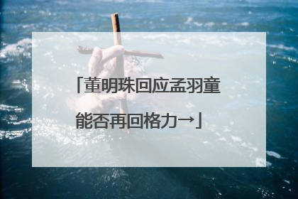 董明珠回应孟羽童能否再回格力→