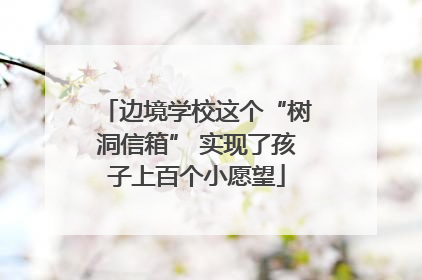 边境学校这个“树洞信箱” 实现了孩子上百个小愿望