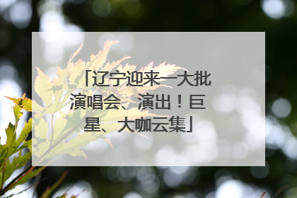 辽宁迎来一大批演唱会、演出！巨星、大咖云集