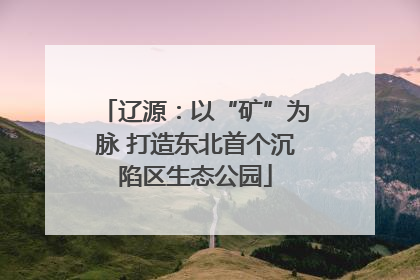 辽源：以“矿”为脉 打造东北首个沉陷区生态公园