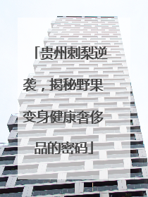 贵州刺梨逆袭，揭秘野果变身健康奢侈品的密码