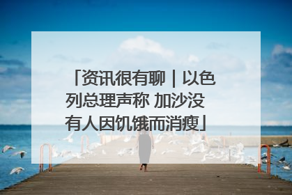 资讯很有聊｜以色列总理声称 加沙没有人因饥饿而消瘦