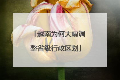越南为何大幅调整省级行政区划