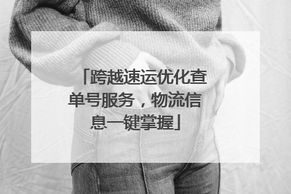 跨越速运优化查单号服务，物流信息一键掌握