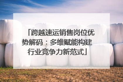 跨越速运销售岗位优势解码：多维赋能构建行业竞争力新范式