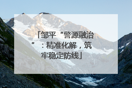 邹平“警源融治”：精准化解，筑牢稳定防线