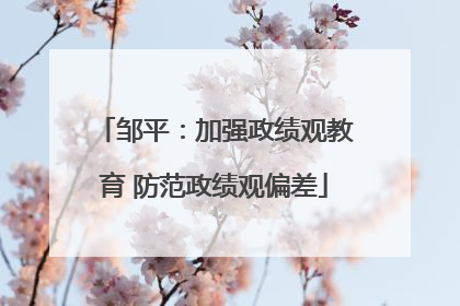 邹平：加强政绩观教育 防范政绩观偏差