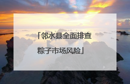 邻水县全面排查粽子市场风险