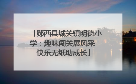 郧西县城关镇明德小学：趣味闯关展风采 快乐无纸助成长