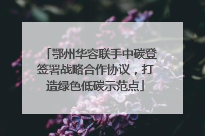鄂州华容联手中碳登签署战略合作协议，打造绿色低碳示范点