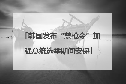韩国发布“禁枪令”加强总统选举期间安保