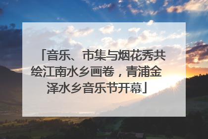 音乐、市集与烟花秀共绘江南水乡画卷，青浦金泽水乡音乐节开幕