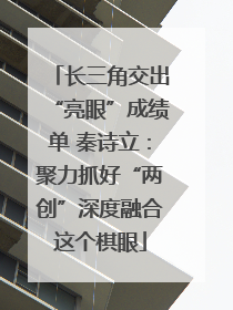 长三角交出“亮眼”成绩单 秦诗立：聚力抓好“两创”深度融合这个棋眼
