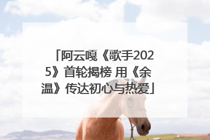 阿云嘎《歌手2025》首轮揭榜 用《余温》传达初心与热爱