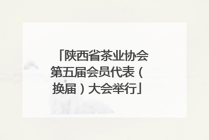 陕西省茶业协会第五届会员代表（换届）大会举行