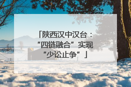 陕西汉中汉台：“四链融合”实现“少讼止争”