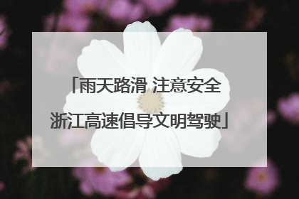 雨天路滑 注意安全 浙江高速倡导文明驾驶