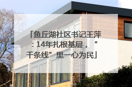鱼丘湖社区书记王萍：14年扎根基层，“千条线”里一心为民