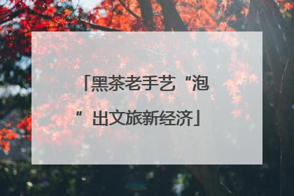 黑茶老手艺“泡”出文旅新经济