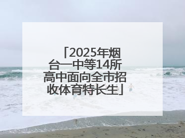 2025年烟台一中等14所高中面向全市招收体育特长生