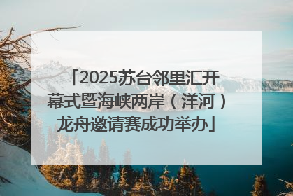 2025苏台邻里汇开幕式暨海峡两岸（洋河）龙舟邀请赛成功举办
