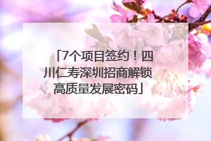 7个项目签约！四川仁寿深圳招商解锁高质量发展密码