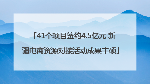 41个项目签约4.5亿元 新疆电商资源对接活动成果丰硕