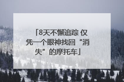 8天不懈追踪 仅凭一个眼神找回“消失”的摩托车